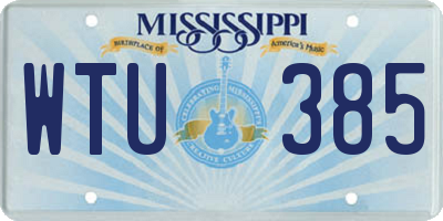 MS license plate WTU385