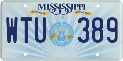 MS license plate WTU389