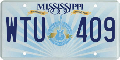 MS license plate WTU409