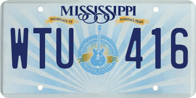 MS license plate WTU416