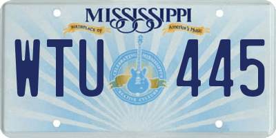 MS license plate WTU445
