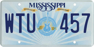 MS license plate WTU457