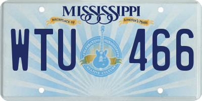 MS license plate WTU466