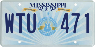 MS license plate WTU471