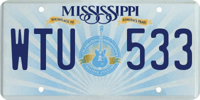 MS license plate WTU533