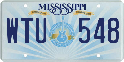 MS license plate WTU548