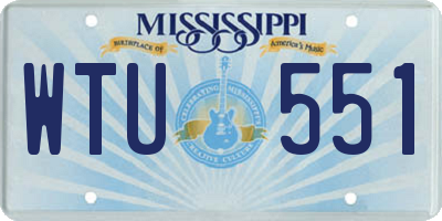 MS license plate WTU551