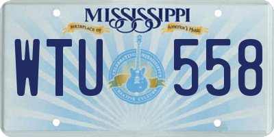 MS license plate WTU558