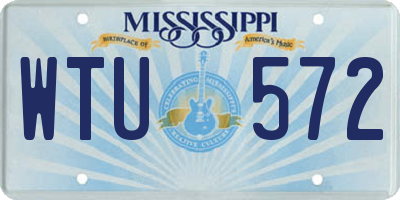 MS license plate WTU572