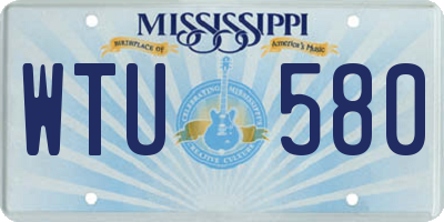 MS license plate WTU580
