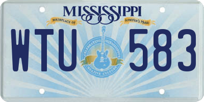 MS license plate WTU583