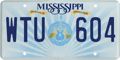 MS license plate WTU604