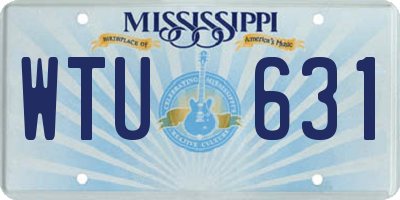 MS license plate WTU631