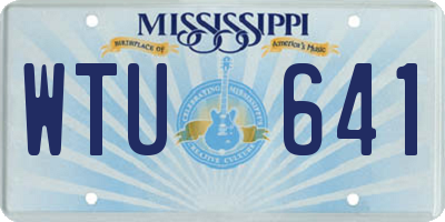 MS license plate WTU641