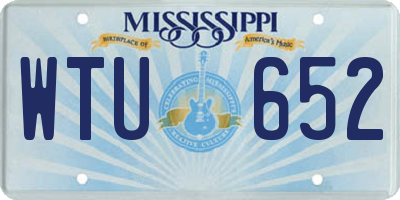 MS license plate WTU652