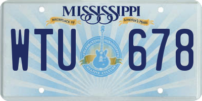 MS license plate WTU678