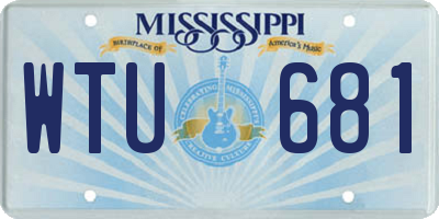 MS license plate WTU681