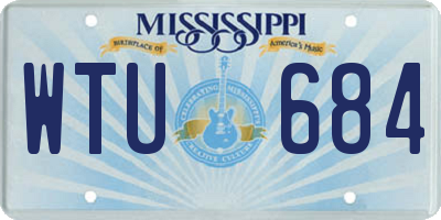 MS license plate WTU684