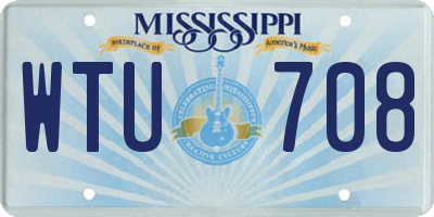 MS license plate WTU708