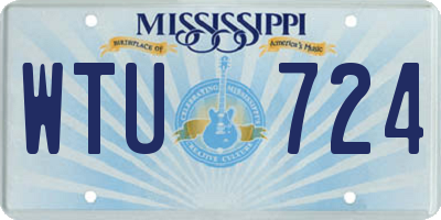 MS license plate WTU724