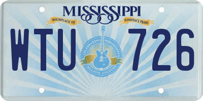 MS license plate WTU726