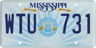 MS license plate WTU731