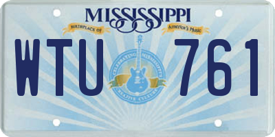 MS license plate WTU761