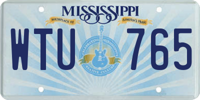 MS license plate WTU765