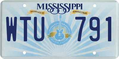 MS license plate WTU791