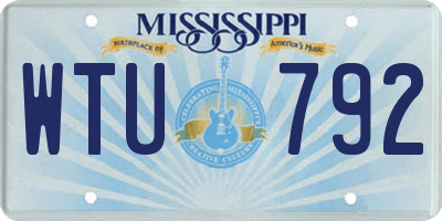 MS license plate WTU792