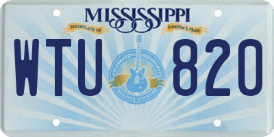 MS license plate WTU820
