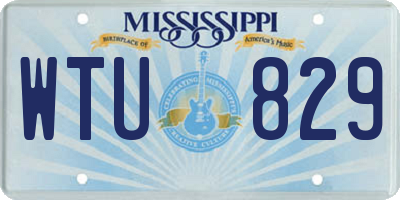 MS license plate WTU829