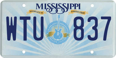 MS license plate WTU837