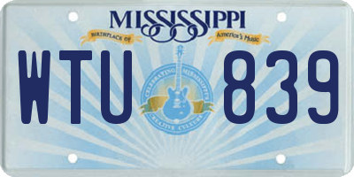 MS license plate WTU839