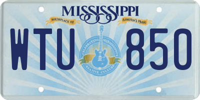 MS license plate WTU850