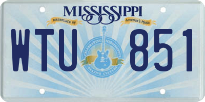 MS license plate WTU851