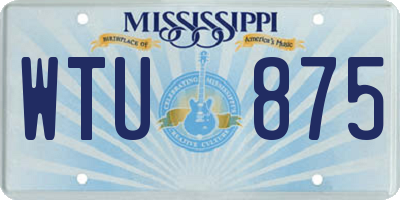 MS license plate WTU875
