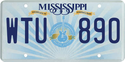 MS license plate WTU890