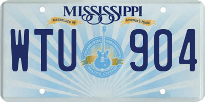 MS license plate WTU904