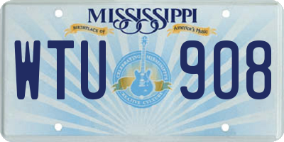 MS license plate WTU908