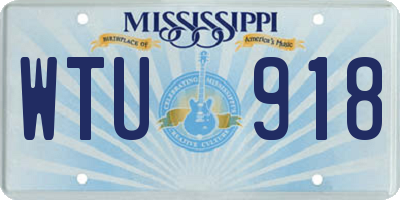 MS license plate WTU918