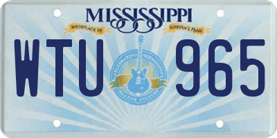 MS license plate WTU965