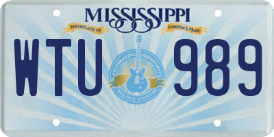 MS license plate WTU989