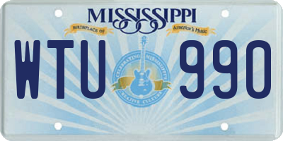 MS license plate WTU990