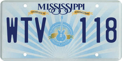 MS license plate WTV118