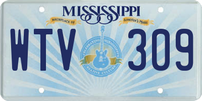 MS license plate WTV309