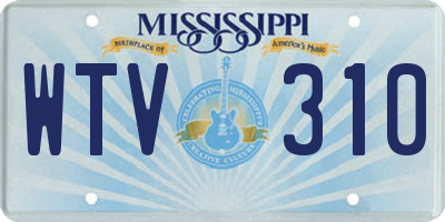 MS license plate WTV310