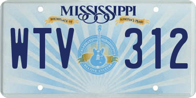 MS license plate WTV312