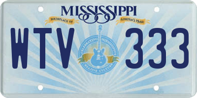 MS license plate WTV333