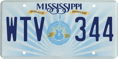 MS license plate WTV344